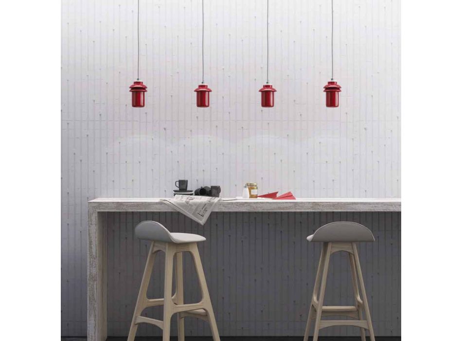 Designlamp opgehangen in rood keramiek gemaakt in Italië Azië Viadurini