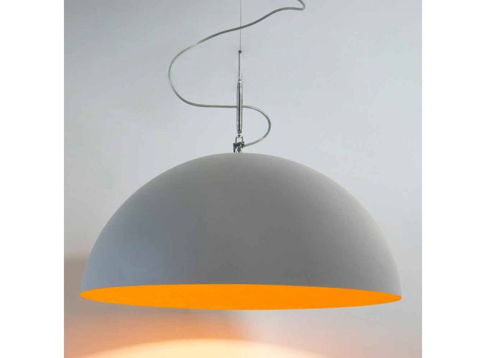 Hangende designlamp In-es.artdesign Half Moon Cement verf Viadurini