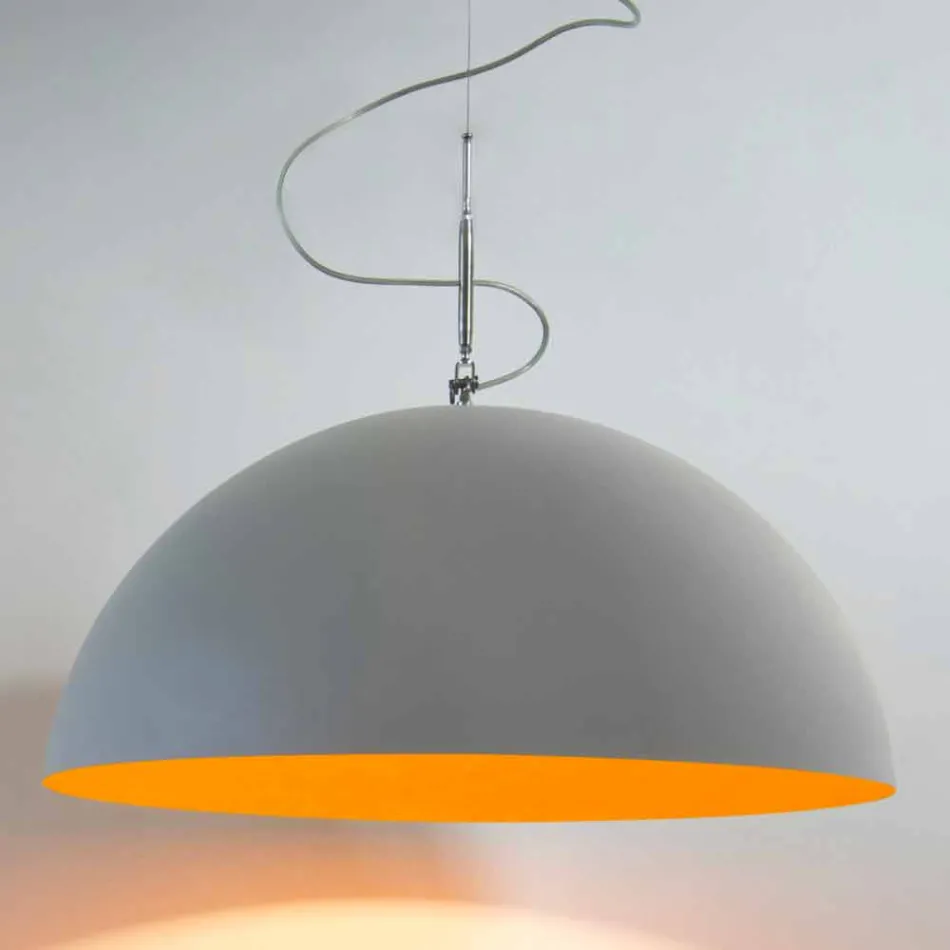 Hangende designlamp In-es.artdesign Half Moon Cement verf Viadurini