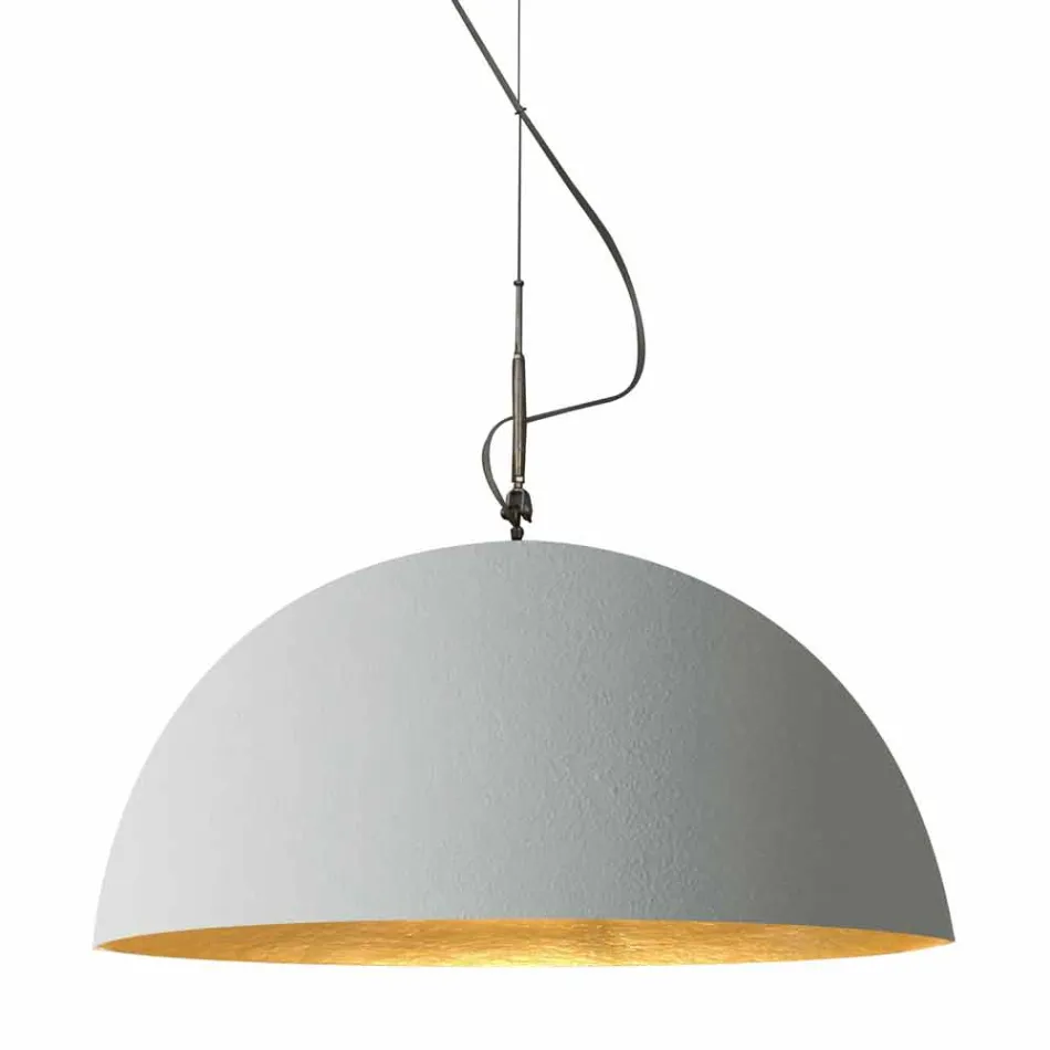 Hangende designlamp In-es.artdesign Half Moon Cement verf Viadurini