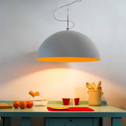 Hangende designlamp In-es.artdesign Half Moon Cement verf Viadurini