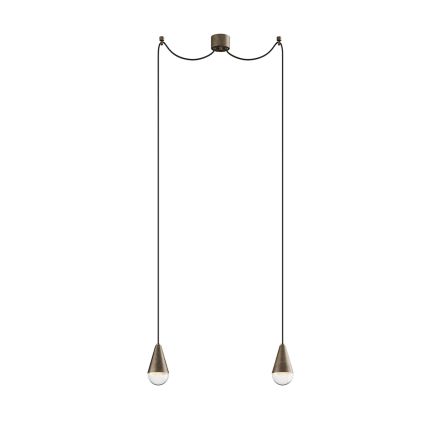 Dubbele hanglamp in ijzer en glas Made in Italy - Cloudy Viadurini