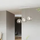 Elegante lamp van glas en metaal, gemaakt in Italië, voor verfijnde interieurs - Aries Viadurini