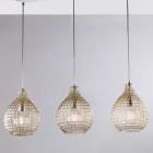 Elegante lamp van glas en metaal, gemaakt in Italië, voor verfijnde interieurs - Atlas Viadurini