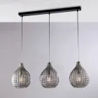 Elegante lamp van glas en metaal, gemaakt in Italië, voor verfijnde interieurs - Atlas Viadurini