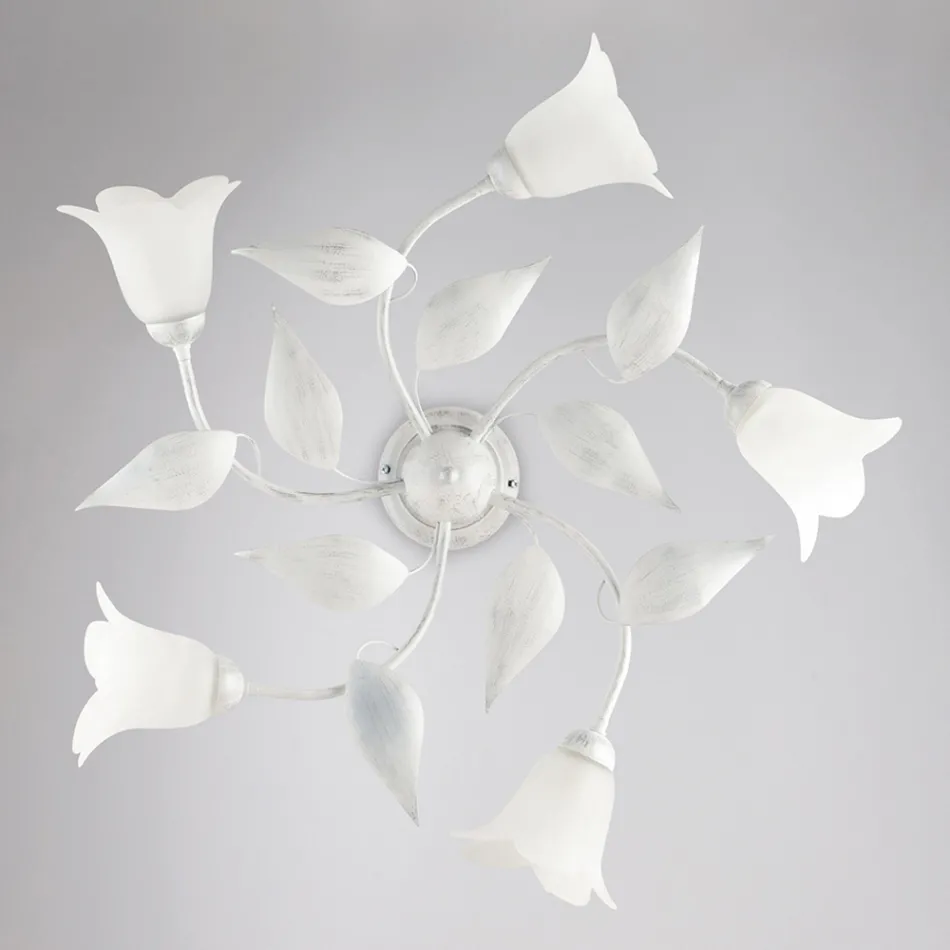 Elegante lamp van glas en metaal, gemaakt in Italië, voor verfijnde interieurs – Sirio Viadurini