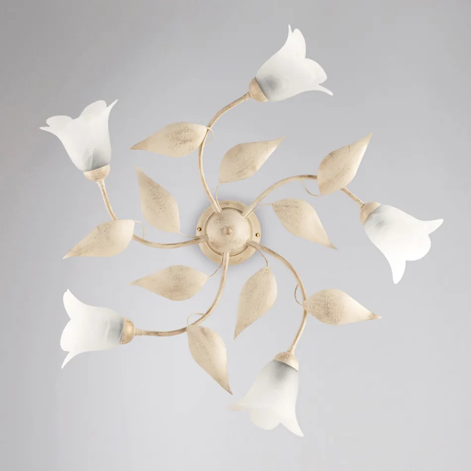 Elegante lamp van glas en metaal, gemaakt in Italië, voor verfijnde interieurs – Sirio Viadurini