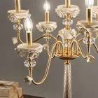 Flambeaux 7-lichts klassieke lamp in porselein en geblazen glas - Eteria Viadurini