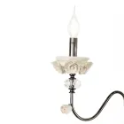 Flambeaux 7-lichts klassieke lamp in porselein en geblazen glas - Eteria Viadurini