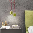 Lamp in beukenhout en zwevend keramiek gemaakt in Italië, Azië Viadurini