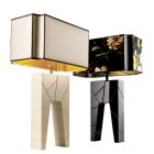 Grilli Zarafa maakte Italië massief houten nachtkastje / tafellamp Viadurini