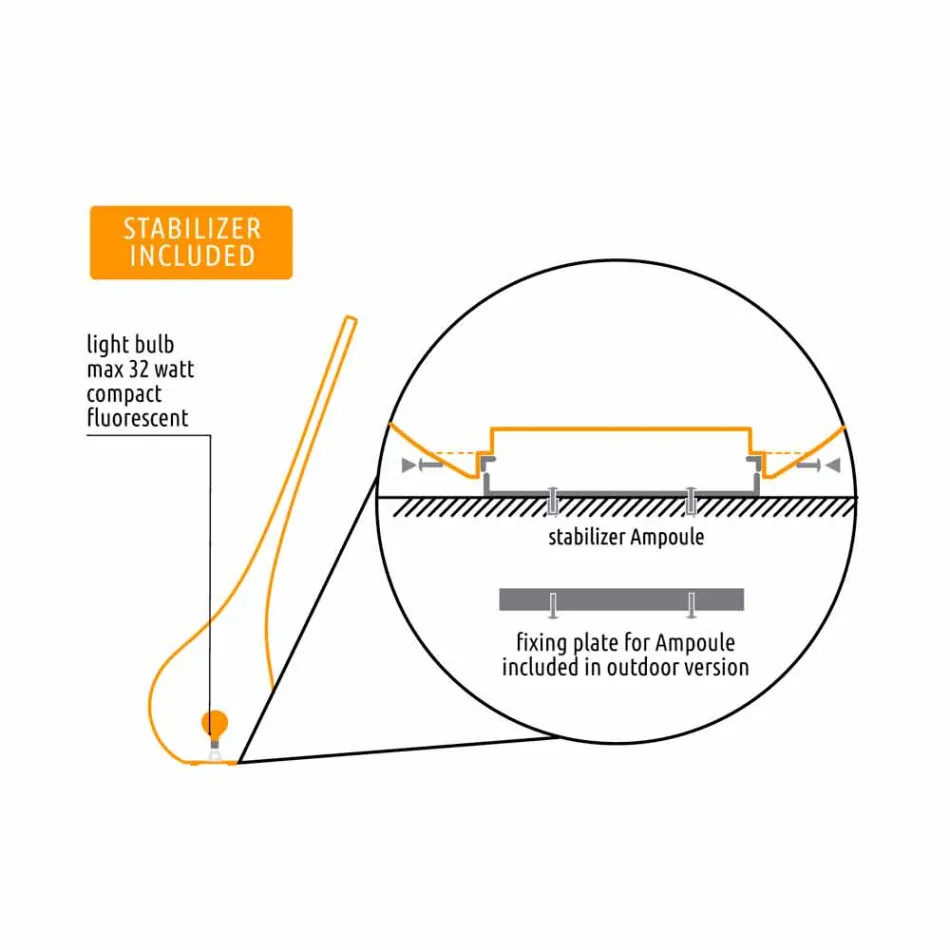 Design kunststof lamp met lichtgevende bloemenvaas - Ampoule van Myyour Viadurini