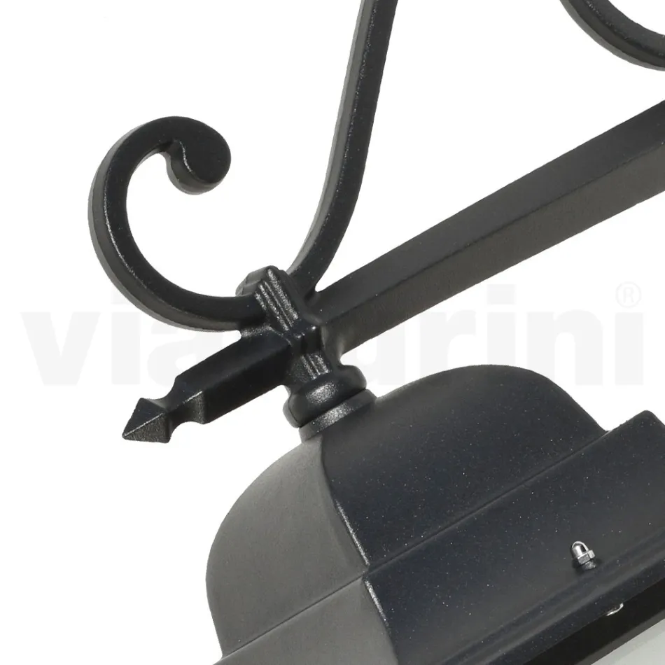 Glazen lamp met structuur van gegoten aluminium, gemaakt in Italië - Scintilla Viadurini