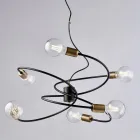 Glazen en metalen lamp, gemaakt in Italië – Venere Viadurini