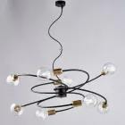 Glazen en metalen lamp, gemaakt in Italië – Venere Viadurini