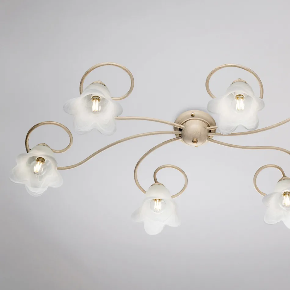 Gemaakt in Italië, glazen en metalen lamp voor verfijnde interieurs – Cometa Viadurini