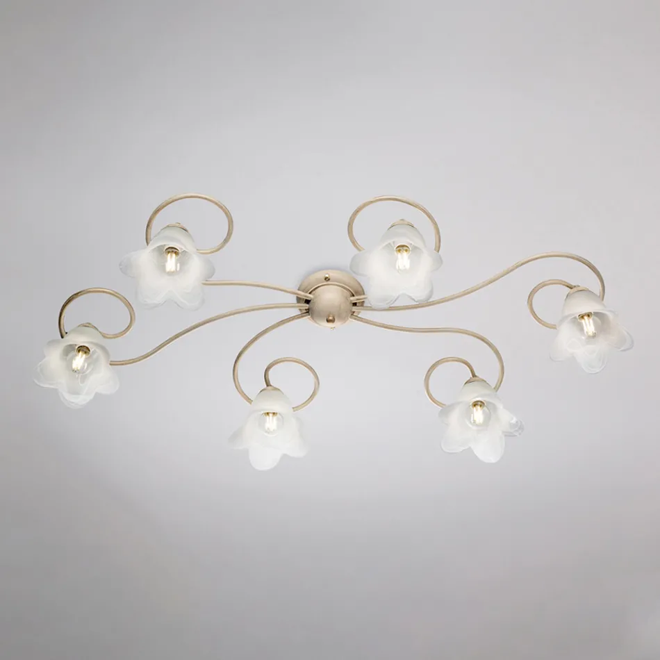 Gemaakt in Italië, glazen en metalen lamp voor verfijnde interieurs – Cometa Viadurini