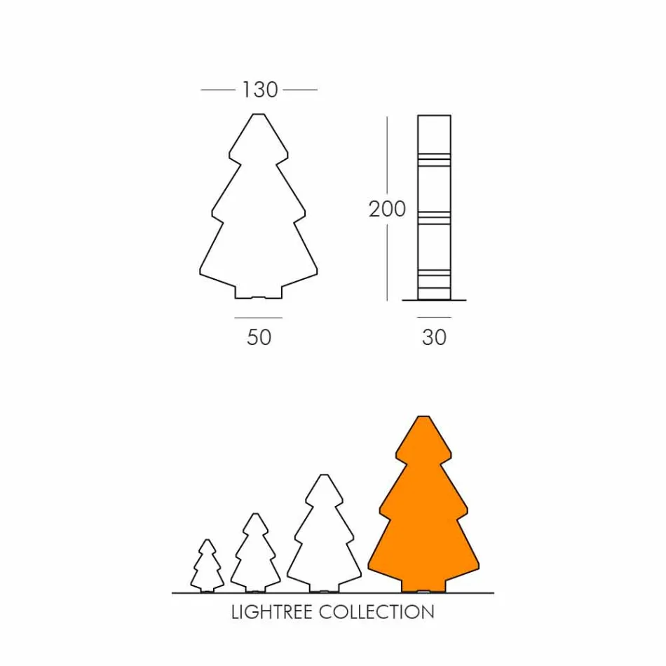 Tafel / vloer interieurlamp Slide Lightree kerstboom gemaakt in Italië Viadurini