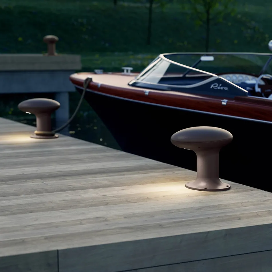 Design Led-tuinlamp in grijs of bruin gietijzer - Bitta van Il Fanale Viadurini