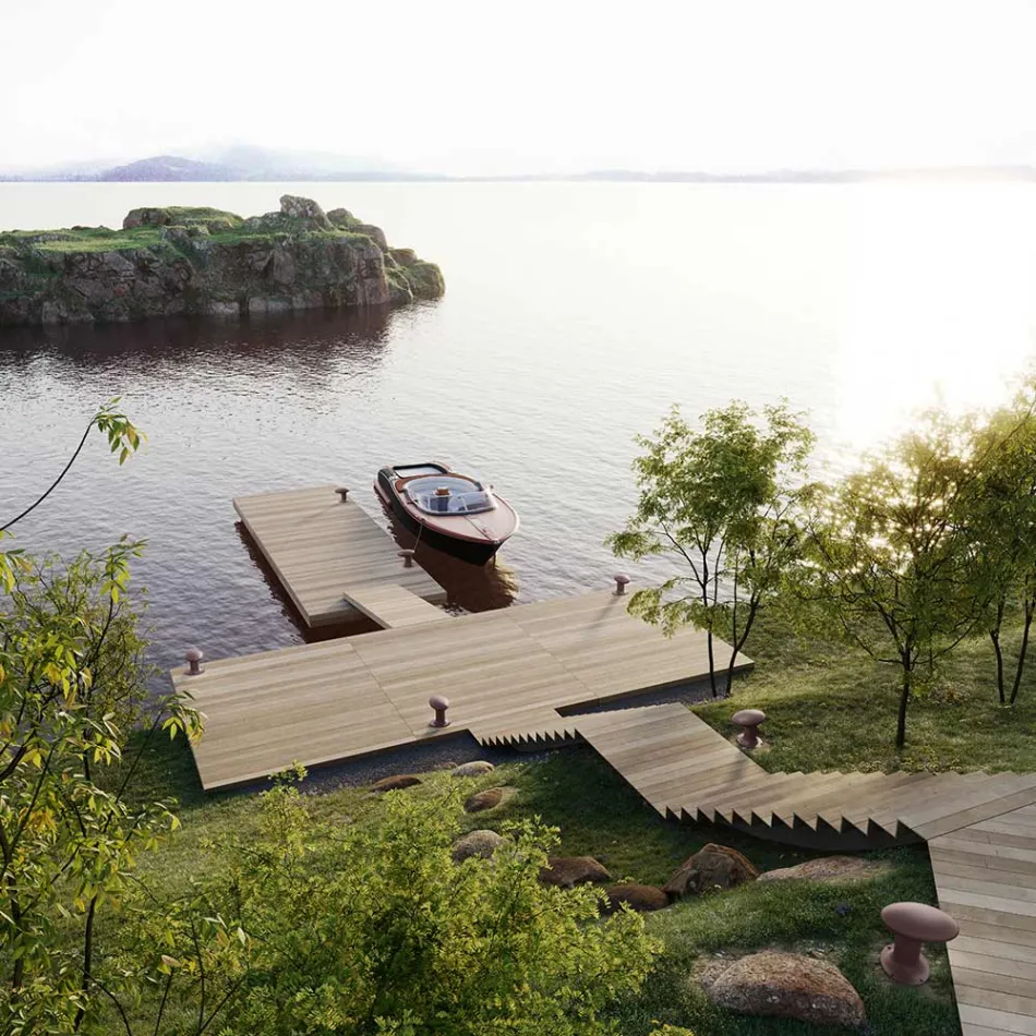 Design Led-tuinlamp in grijs of bruin gietijzer - Bitta van Il Fanale Viadurini