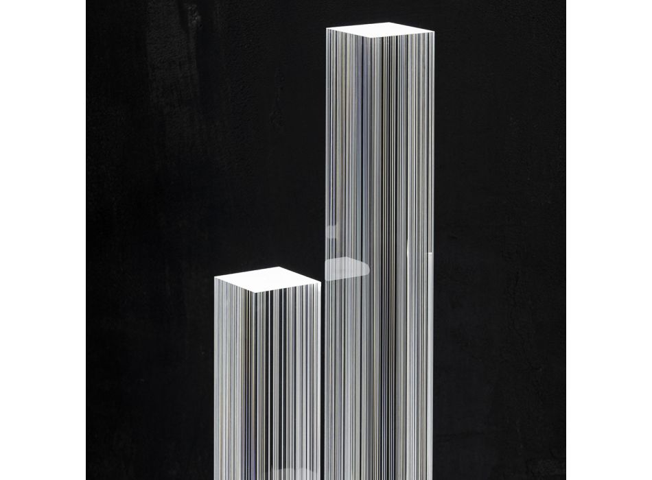 Led Kristallen Vloerlamp Satijn Acryl Design Drieluik - Crystol Viadurini