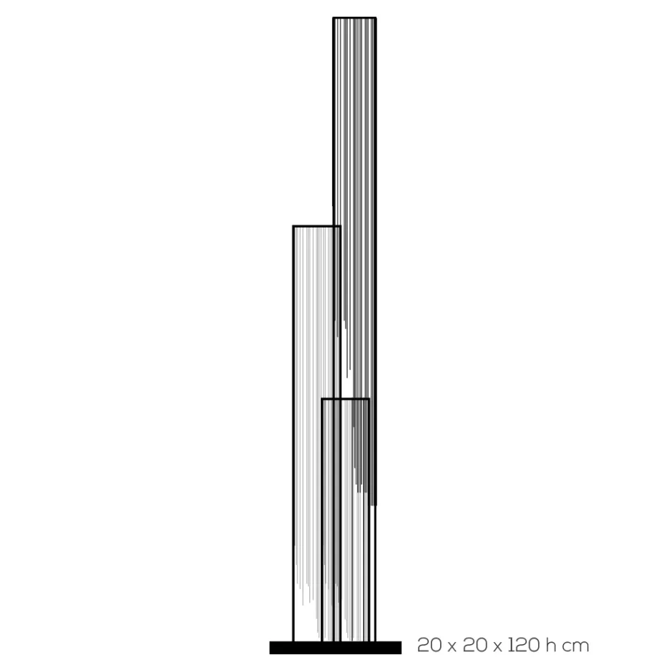 Led Kristallen Vloerlamp Satijn Acryl Design Drieluik - Crystol Viadurini