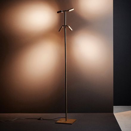 Messing LED-vloerlamp met verstelbare verlichting Made in Italy - Lampo Viadurini