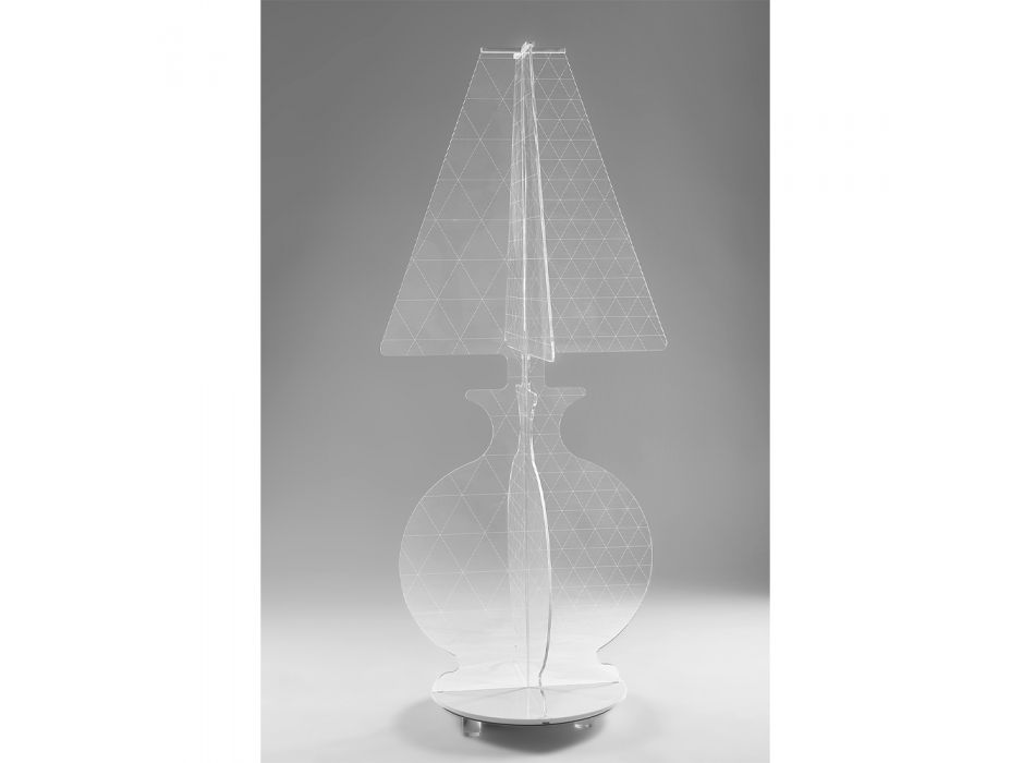 Moderne lasergemarkeerde plexiglas vloerlamp 3 maten - Raissa Viadurini