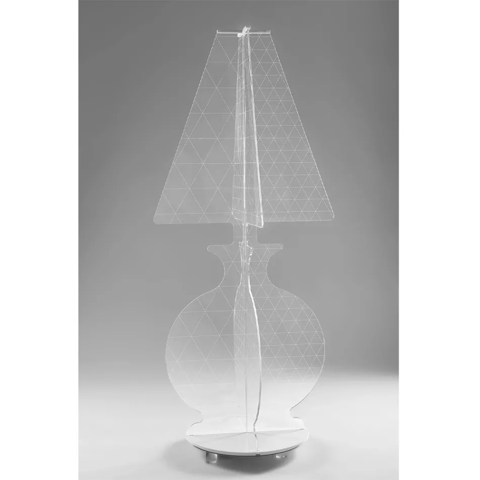Moderne lasergemarkeerde plexiglas vloerlamp 3 maten - Raissa Viadurini