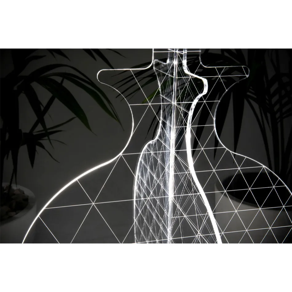 Moderne lasergemarkeerde plexiglas vloerlamp 3 maten - Raissa Viadurini