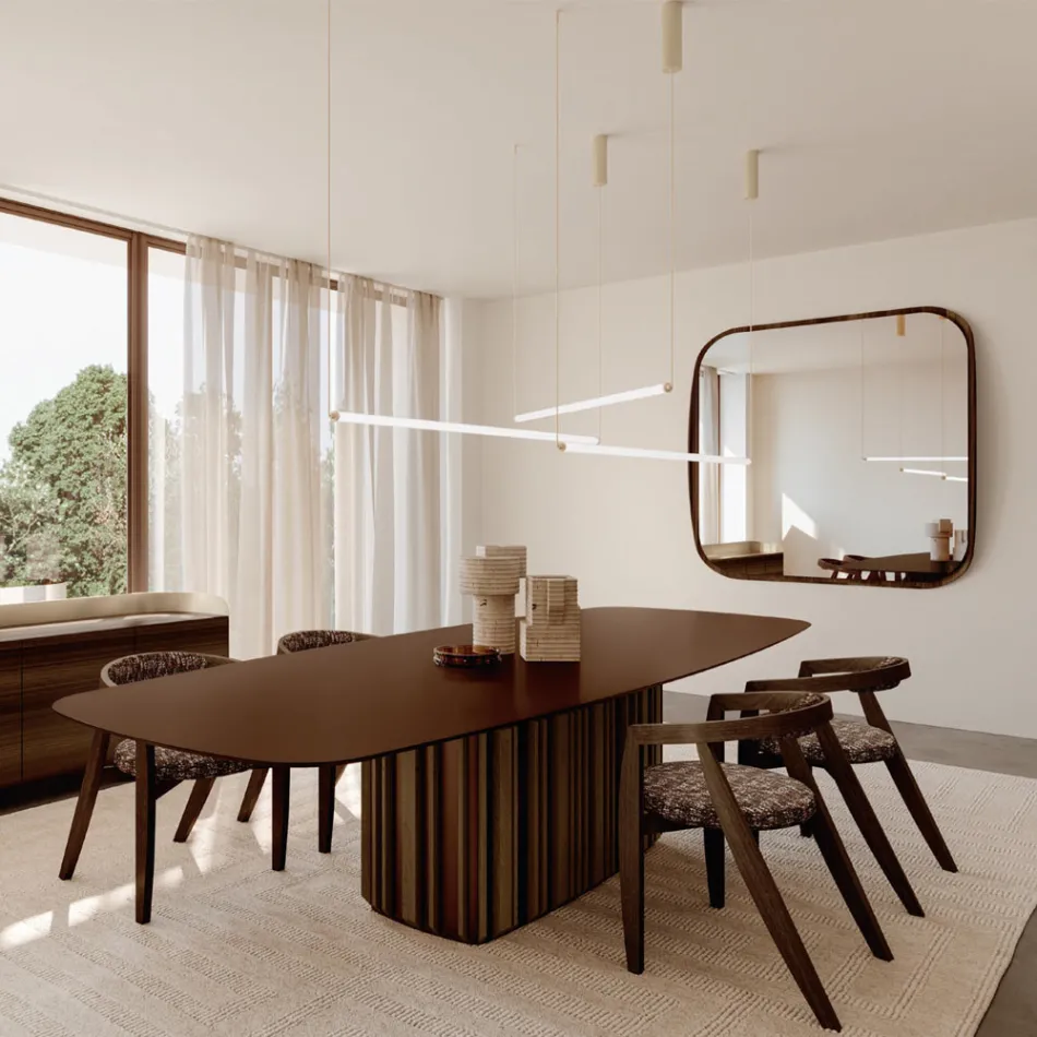 Moderne LED-lamp van geribbeld glas met een exclusief design, gemaakt in Italië - Lys Viadurini