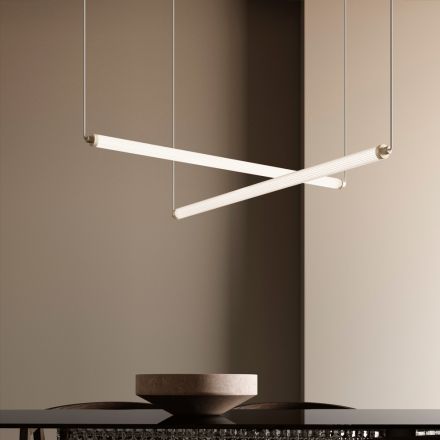 Moderne LED-lamp van geribbeld glas met een exclusief design, gemaakt in Italië - Lys Viadurini