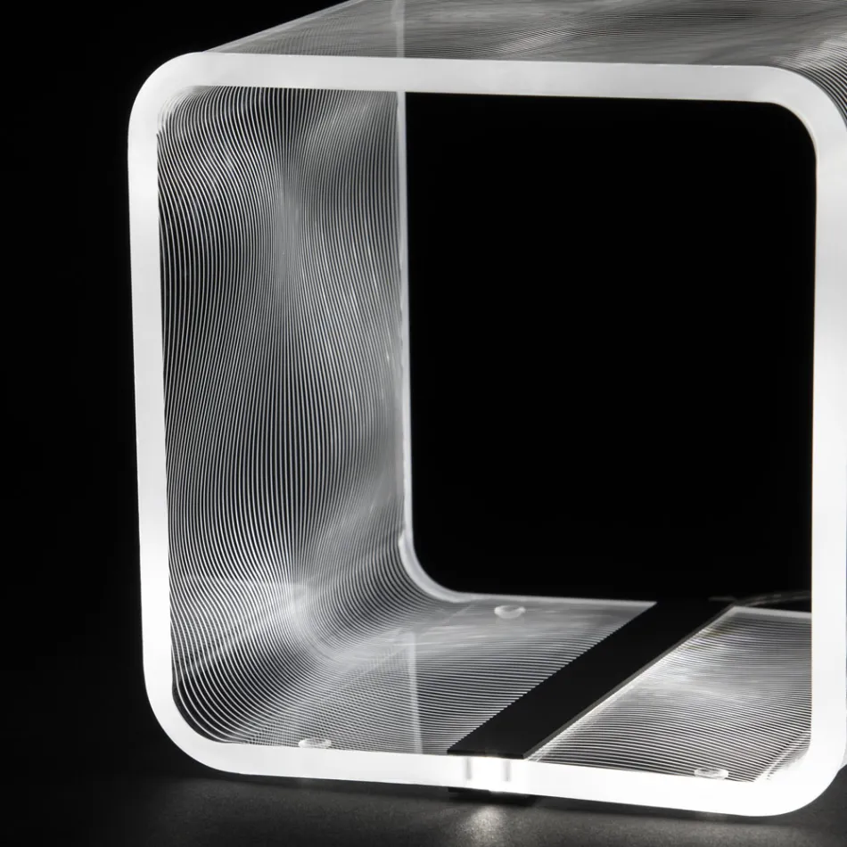 Ledlamp Lichtgevend transparant acryl salontafel Laserdecor - Robiola Viadurini