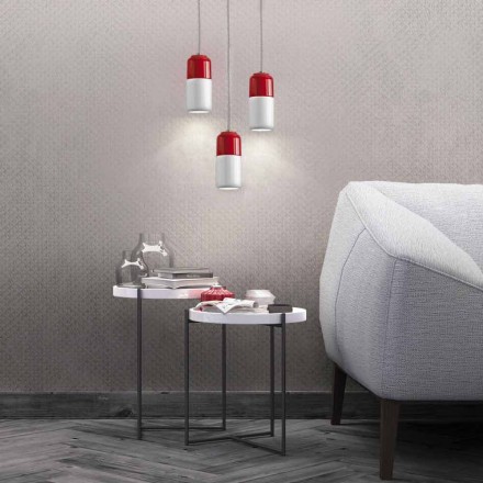 Moderne hanglamp in twee kleuren keramiek gemaakt in Italië, Azië Viadurini