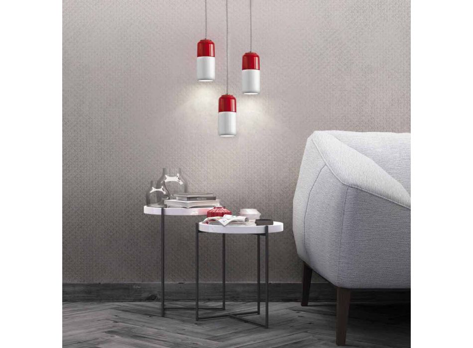 Moderne hanglamp in twee kleuren keramiek gemaakt in Italië, Azië Viadurini