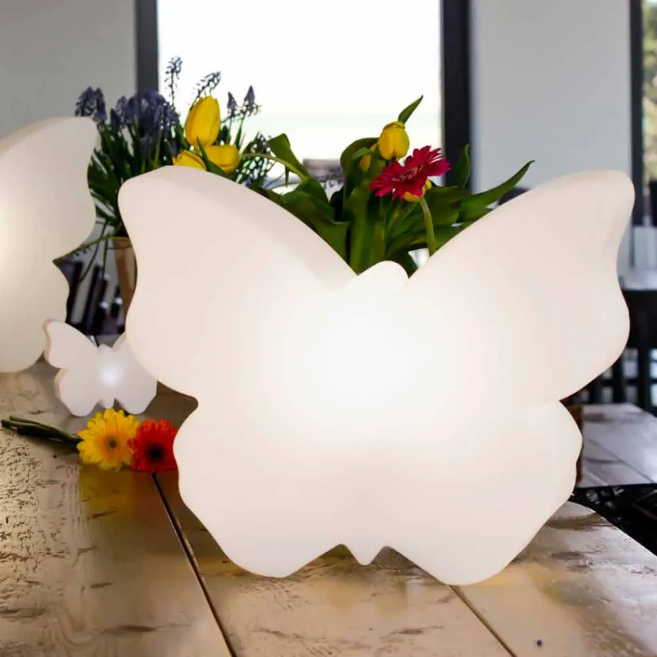Lamp voor buiten of binnen, White Butterfly Modern Design - Farfallastar Viadurini