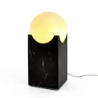 Rechthoekige lamp met witte bol en marmeren voet Made in Italy - Koshi Viadurini