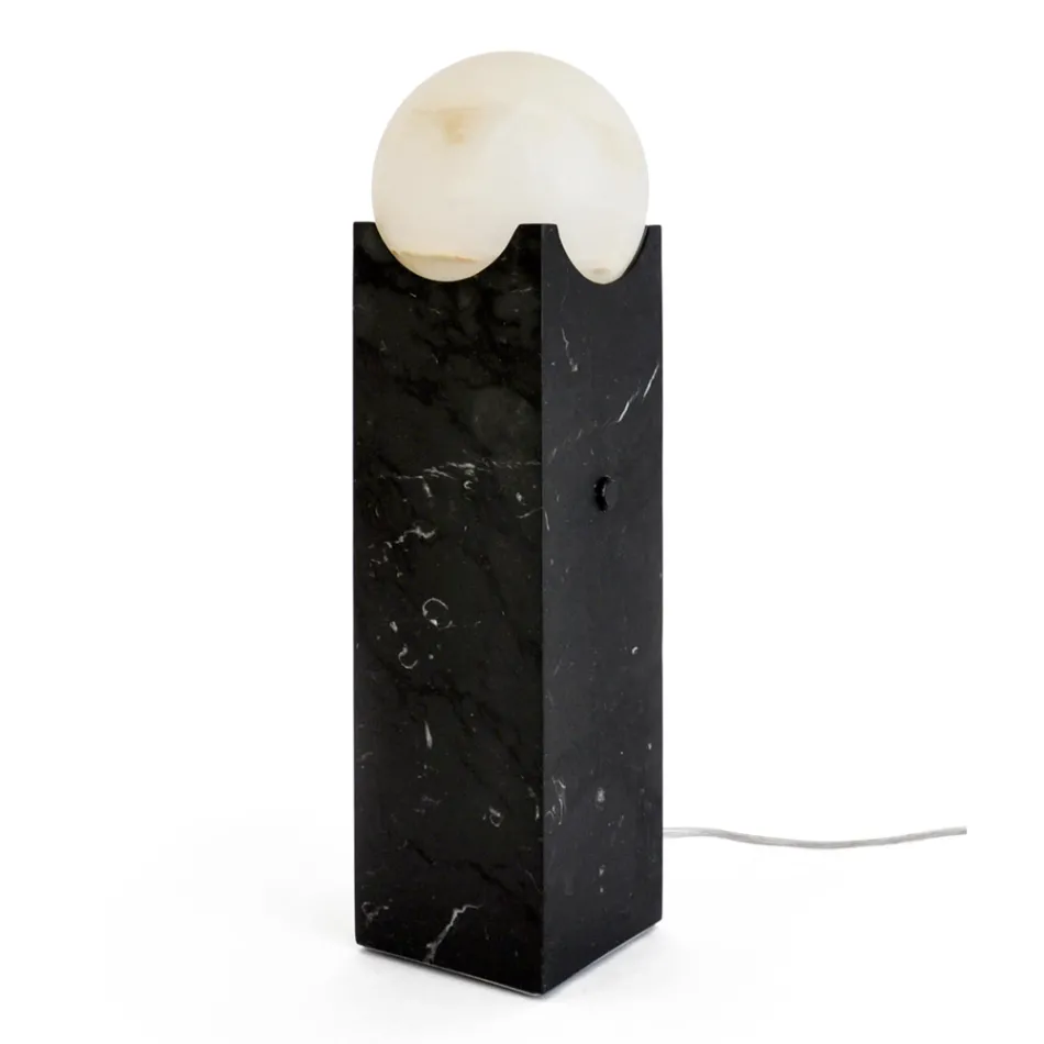 Rechthoekige lamp met witte bol en marmeren voet Made in Italy - Koshi Viadurini