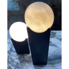 Rechthoekige lamp met witte bol en marmeren voet Made in Italy - Koshi Viadurini