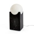 Rechthoekige lamp met witte bol en marmeren voet Made in Italy - Koshi