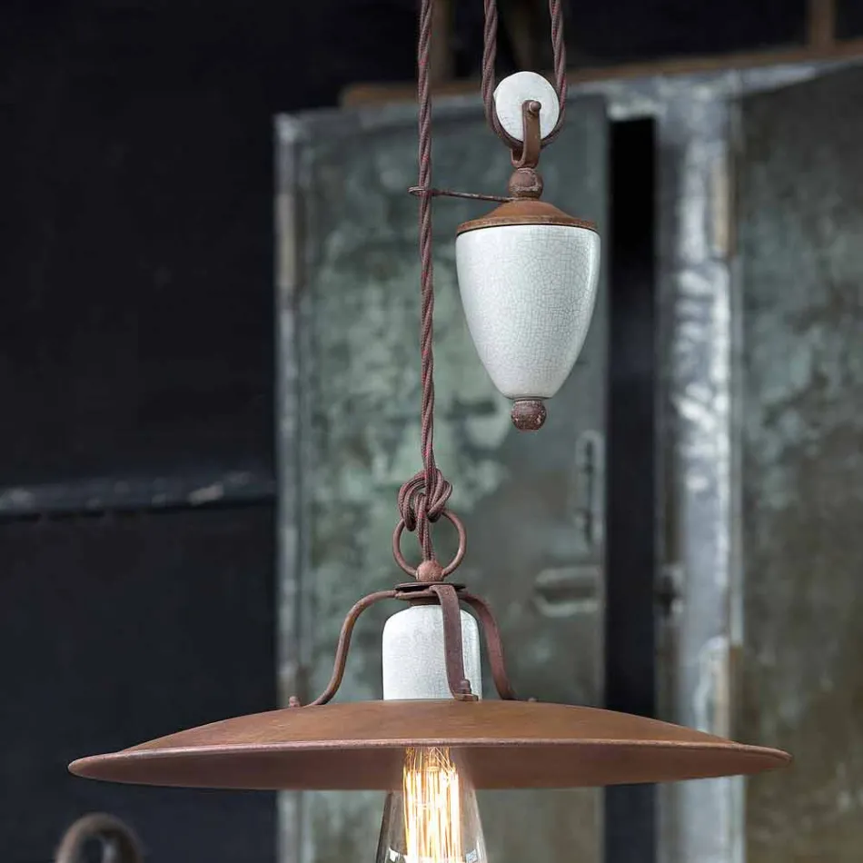 ambachten en neer lamp keramiek en metallo Kristen Ferroluce Viadurini