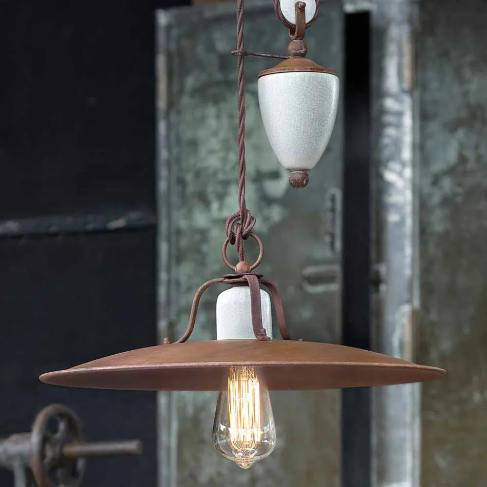 ambachten en neer lamp keramiek en metallo Kristen Ferroluce Viadurini