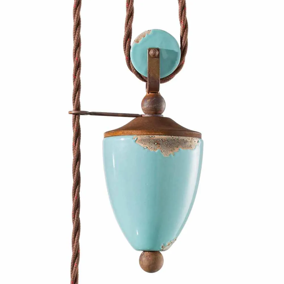 land en neer lamp in metaal en aardewerk Evelyn Viadurini