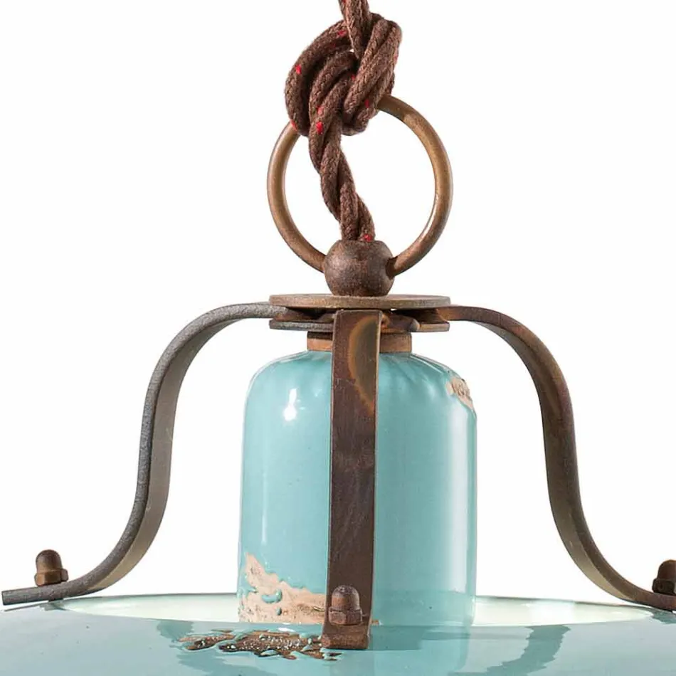 land en neer lamp in metaal en aardewerk Evelyn Viadurini