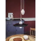 Hangende ups en downs lamp in wit keramiek en zwart metaal - power Viadurini