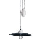 Hangende ups en downs lamp in wit keramiek en zwart metaal - power Viadurini