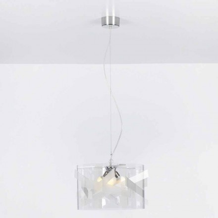 hanglamp 3 lampjes methacrylaat specrall diam.75 cm Nicole Viadurini