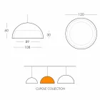 Gekleurde hanglamp Dia Cupole polyethyleen gemaakt in Italië Viadurini