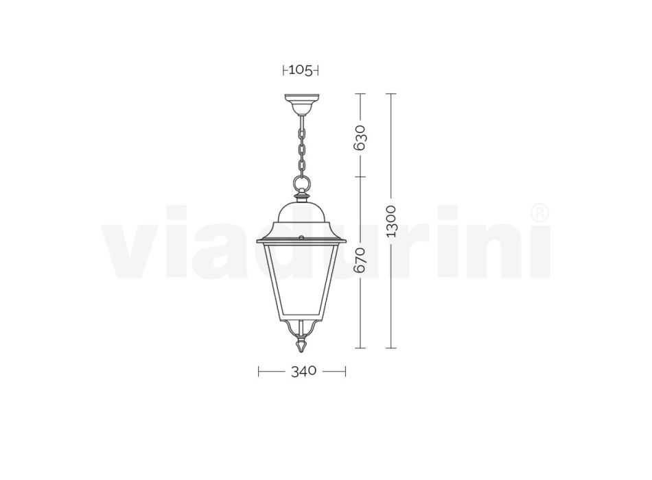 Hanglamp voor buiten van aluminium en glas Made in Italy - Bonaria Viadurini