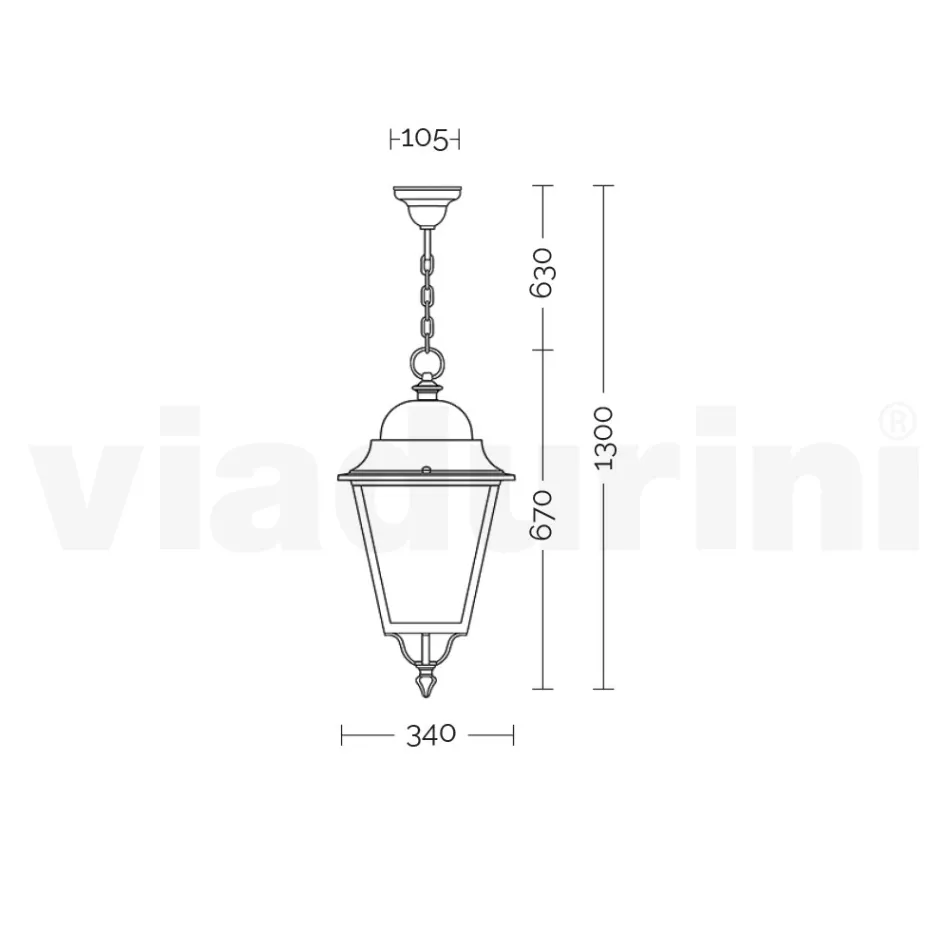 Hanglamp voor buiten van aluminium en glas Made in Italy - Bonaria Viadurini